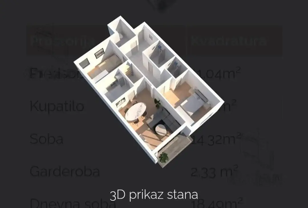 Dvosoban stan 73 m² – Šabac