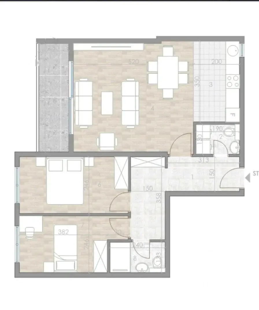 Dvoiposoban stan 73 m² – Šabac