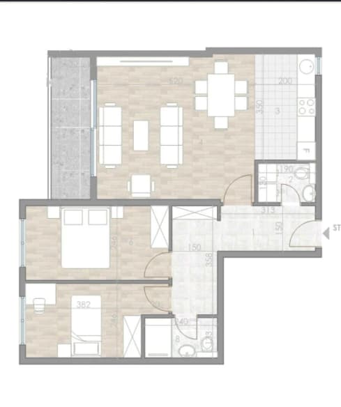Dvoiposoban stan 73 m², Šabac