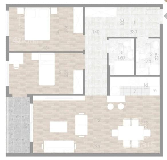 Dvoiposoban stan 80 m², Šabac